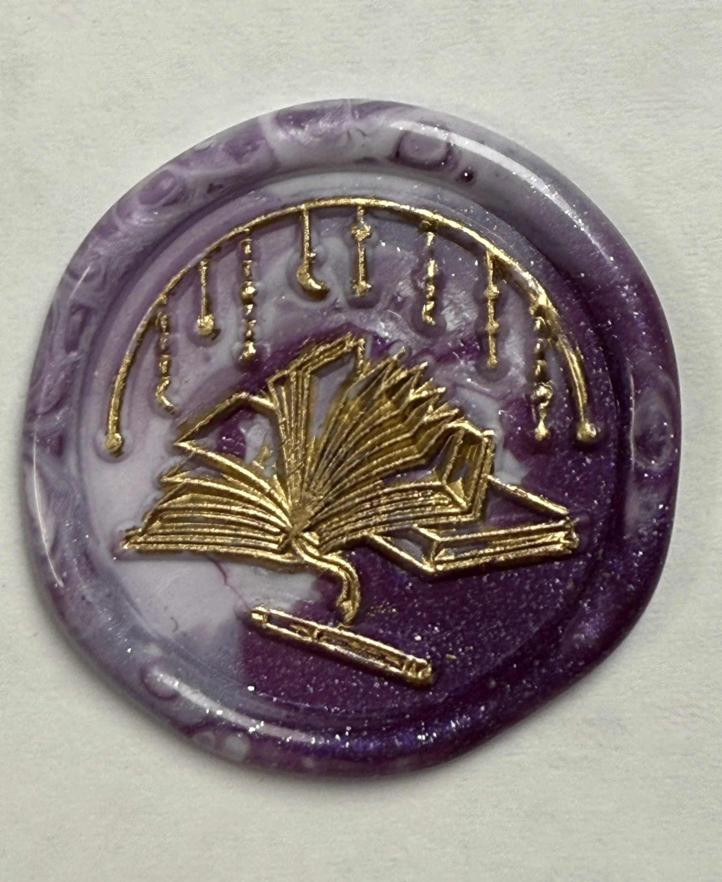 Open Book Wax Seal Sticker