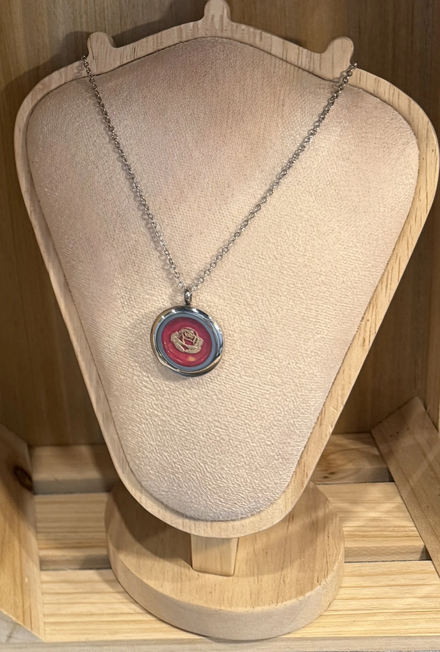 Mini Glass Locket with Interchangeable Wax Charm