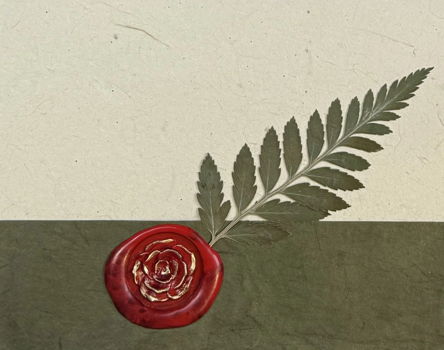 One-of-a-Kind Blank Fern Handmade Card for Any Occasion