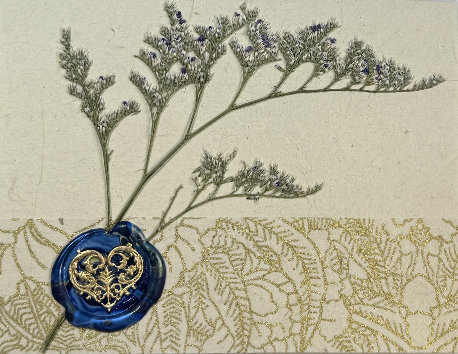 One-of-a-Kind Blank Floral Handmade Card for Any Occasion