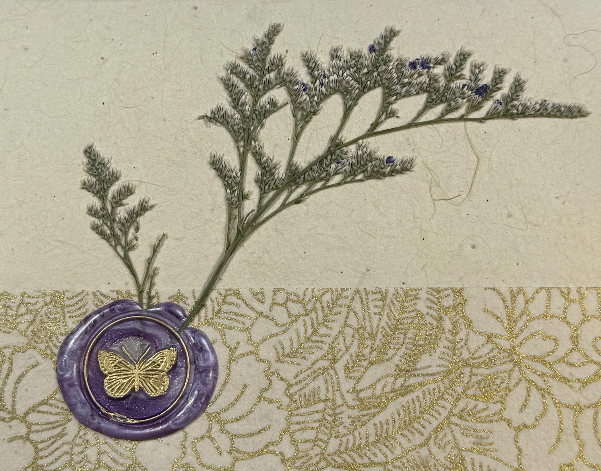 One-of-a-Kind Blank Floral Handmade Card for Any Occasion