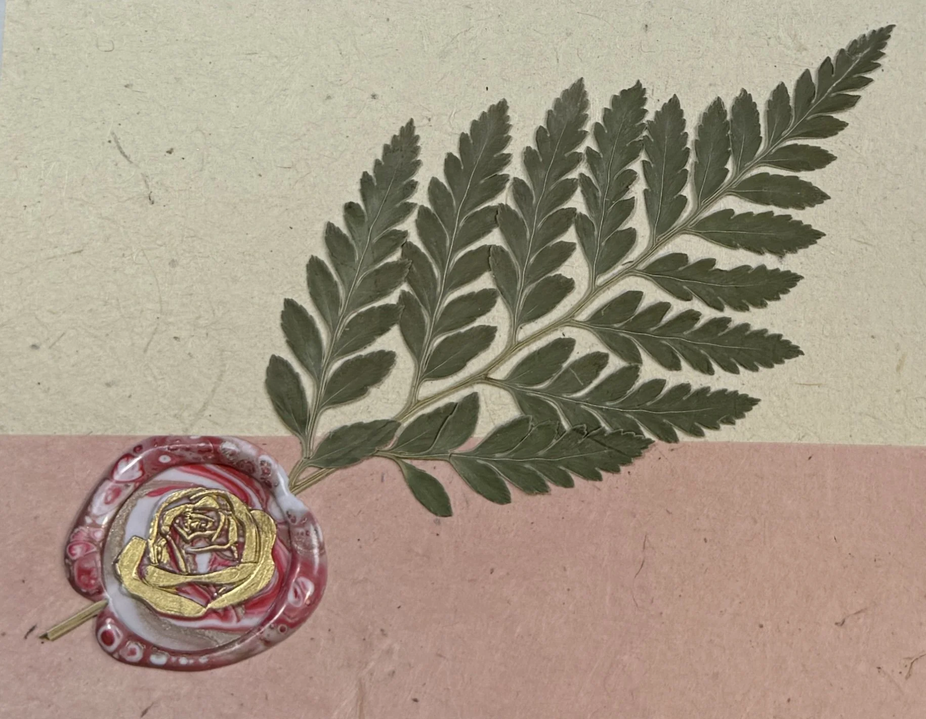 One-of-a-Kind Blank Fern Handmade Card for Any Occasion