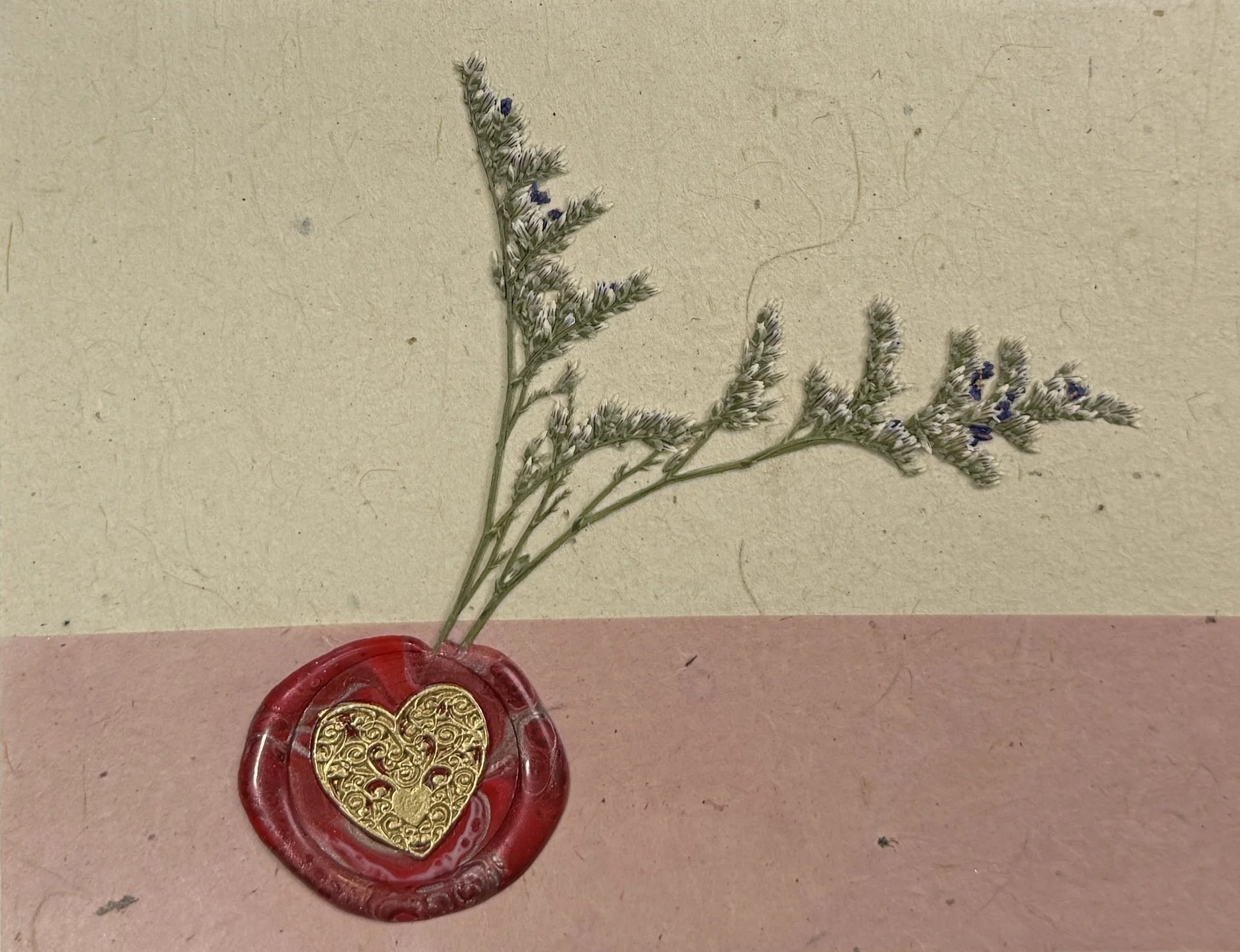 One-of-a-Kind Blank Floral Handmade Card for Any Occasion