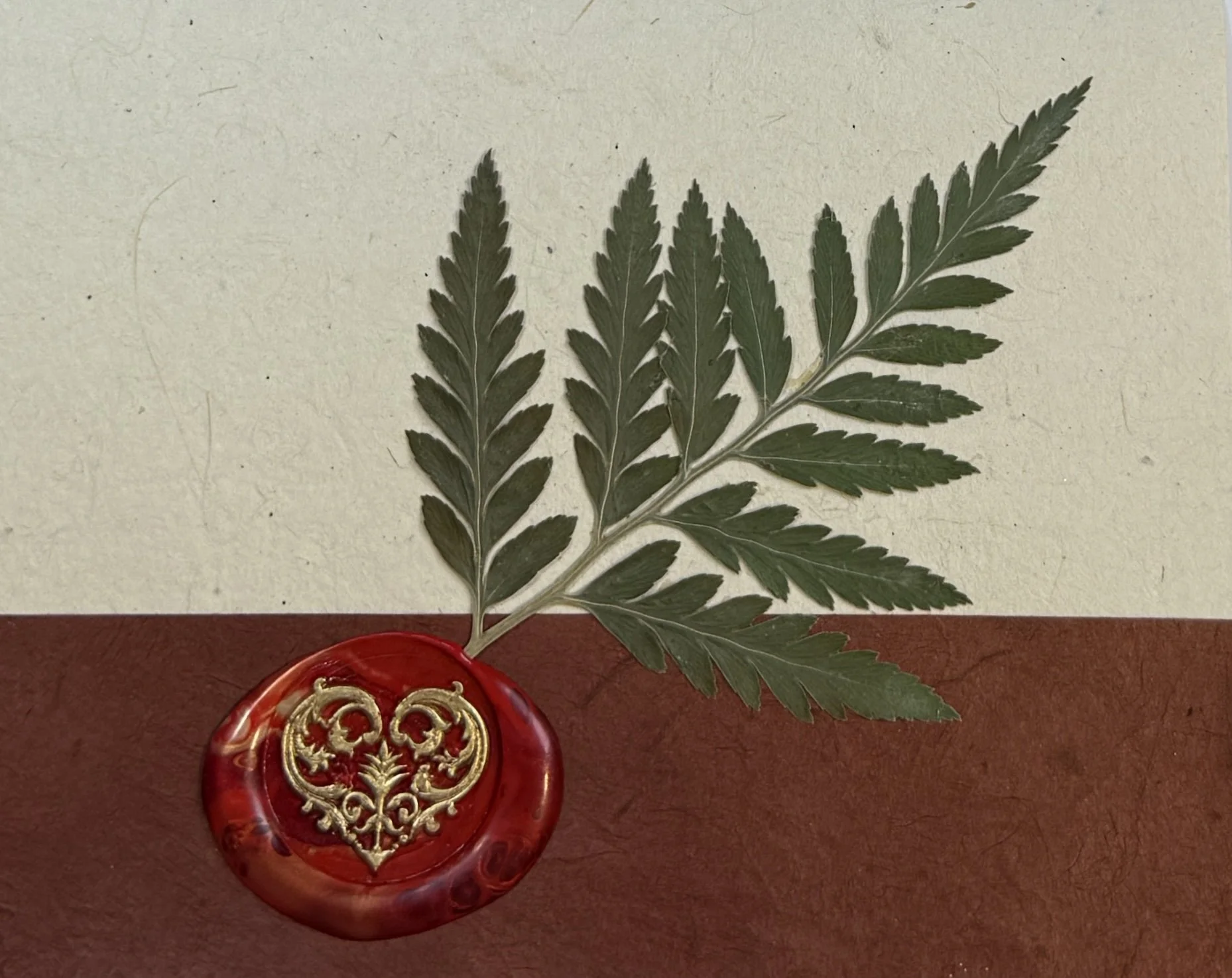One-of-a-Kind Blank Fern Handmade Card for Any Occasion
