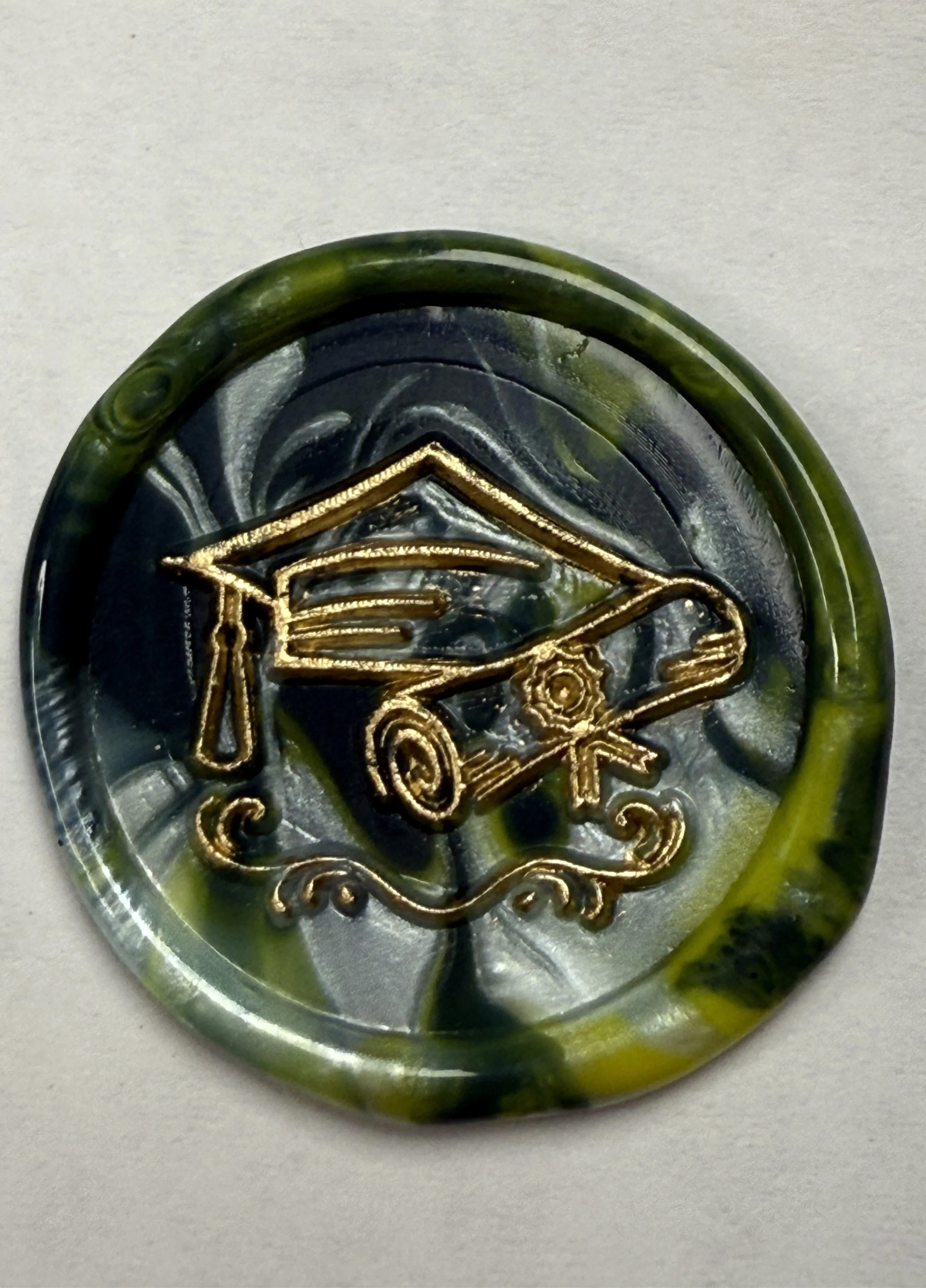 Graduation Cap and Sealed Diploma Wax Seal Sticker