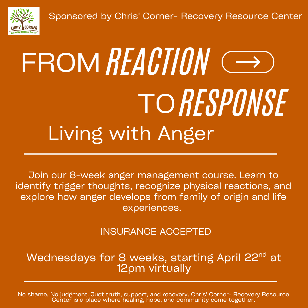 From Reaction to Response: Living with Anger - VIRTUAL