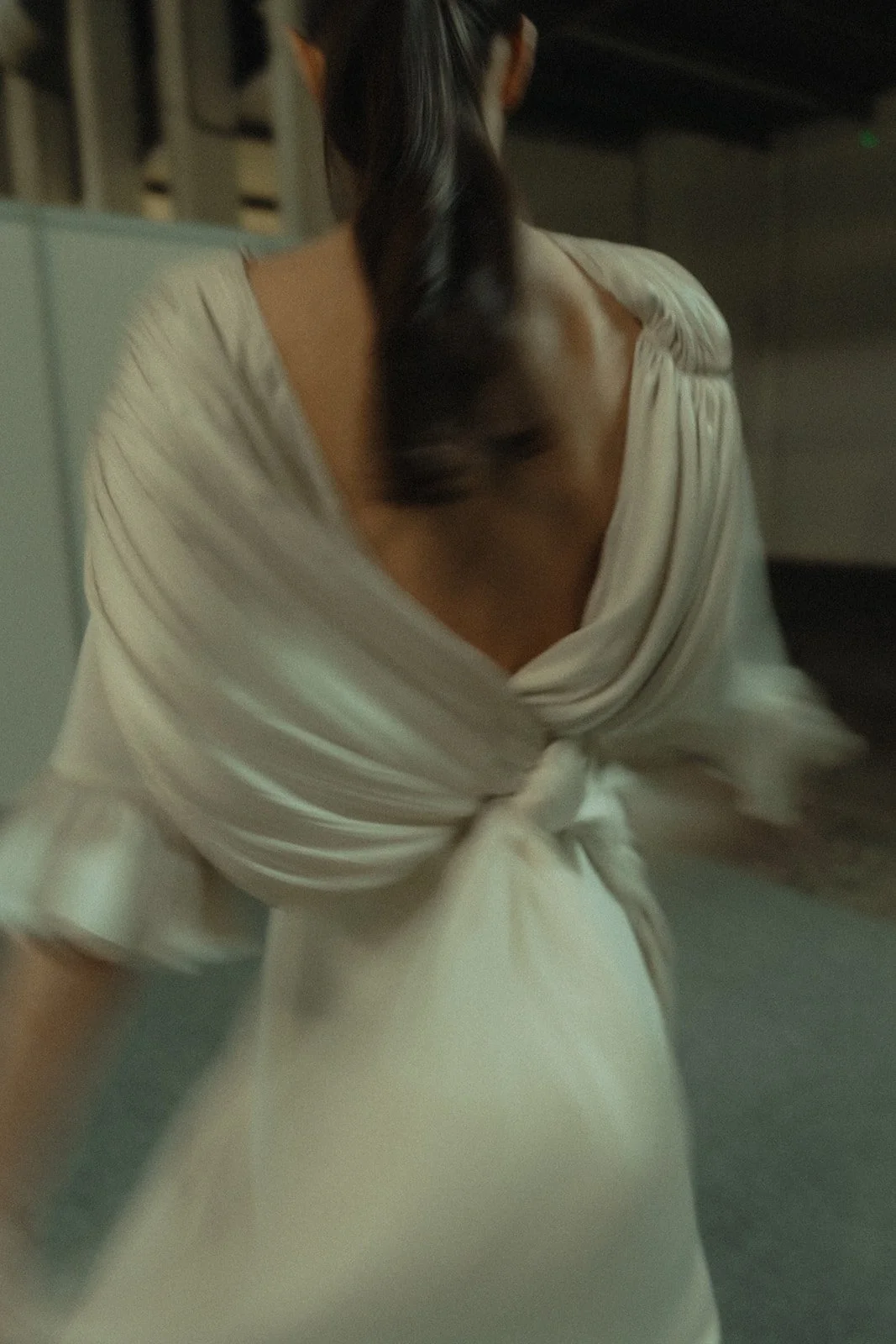 Raquel López at Melange de Blanc dress 5