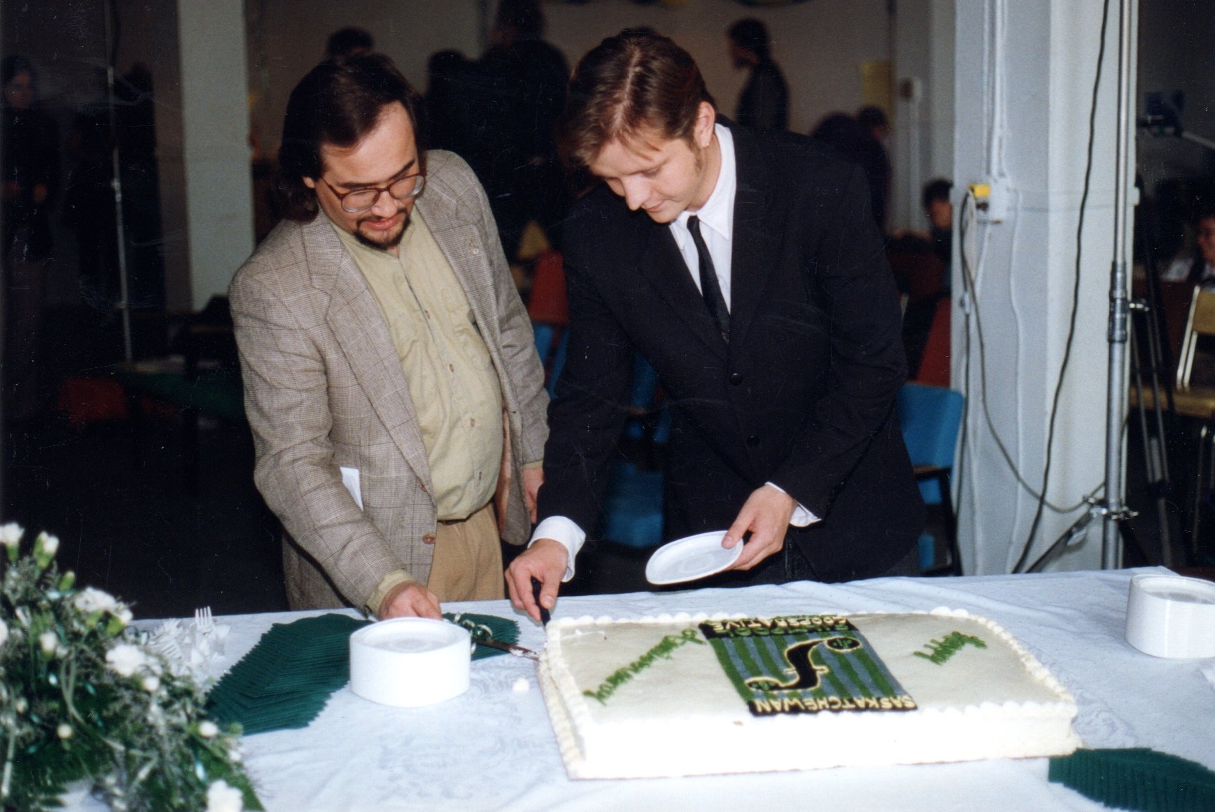 Cutting the Filmpool 20th anniversary cake. (Editor’s note: please write to Splice if you are or know the photographer)