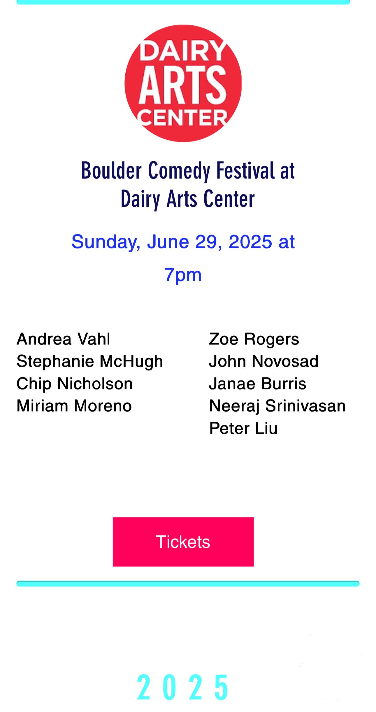 BOULDER COMEDY FESTIVAL @ DAIRY ARTS
