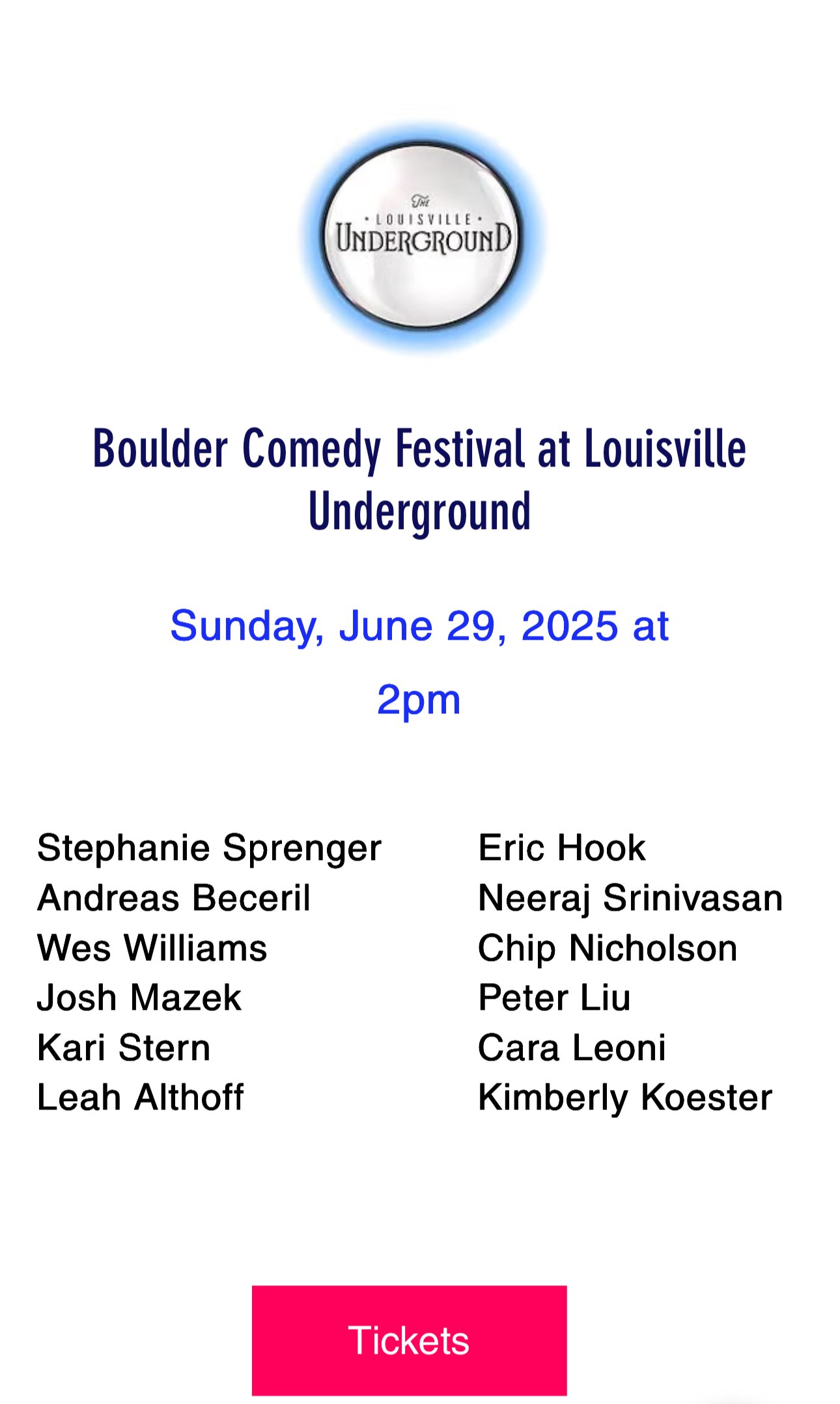 BOULDER COMEDY FESTIVAL @