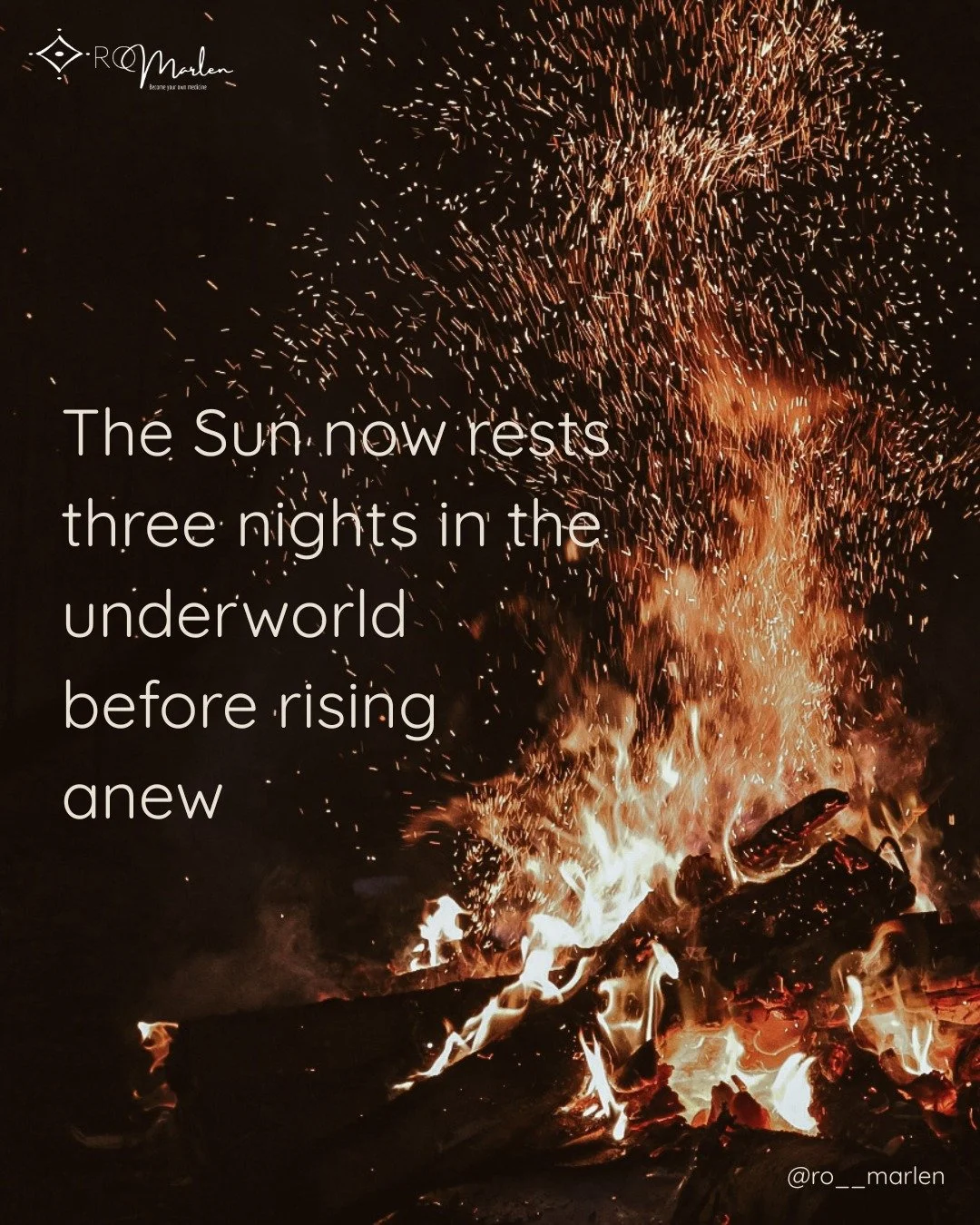 At the Winter Solstice, the Sun reaches its farthest point south. Its path across the sky drops so low that, for three days, the change cannot be seen.

The Sun seems to stop.
This is the still point of the year.

In the language of science, the Eart