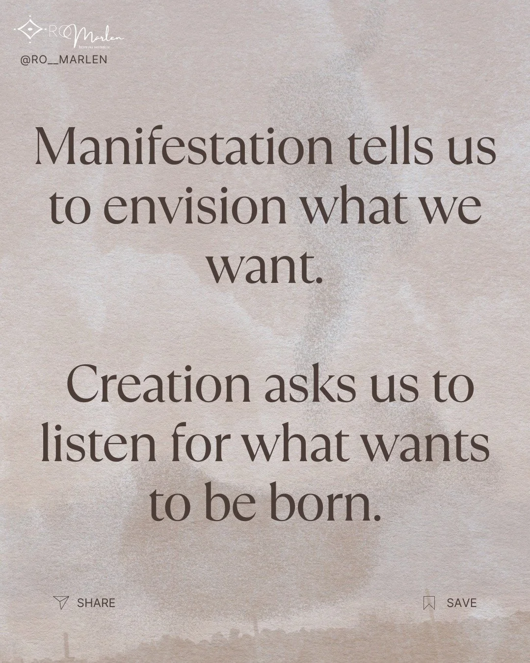 Many of us were taught that to &ldquo;create our life&rdquo; meant to visualize, affirm, or manifest our desires into being.

To focus on perfect outcomes. To think it, feel it, and make it happen.

But after years of doing the work, something still 