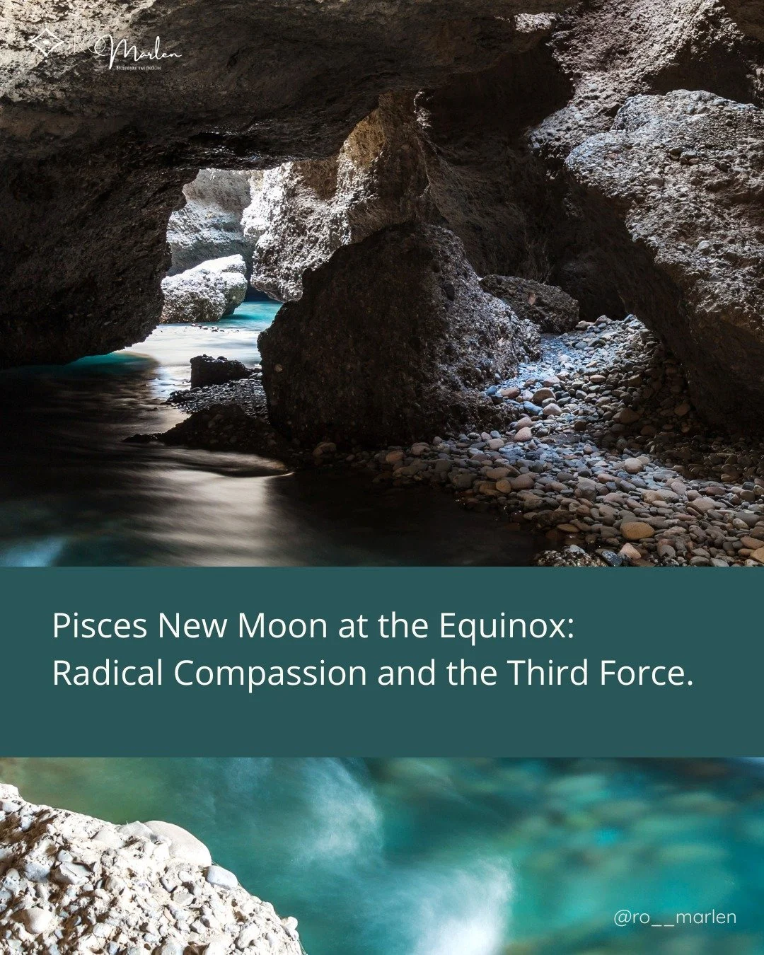 🌊 The Pisces New Moon arrives at the edge of the Vernal Equinox, when light and dark stand in equal measure and you can almost feel the Land loosening beneath your feet.

Long before we see green above ground, water is already moving below the surfa