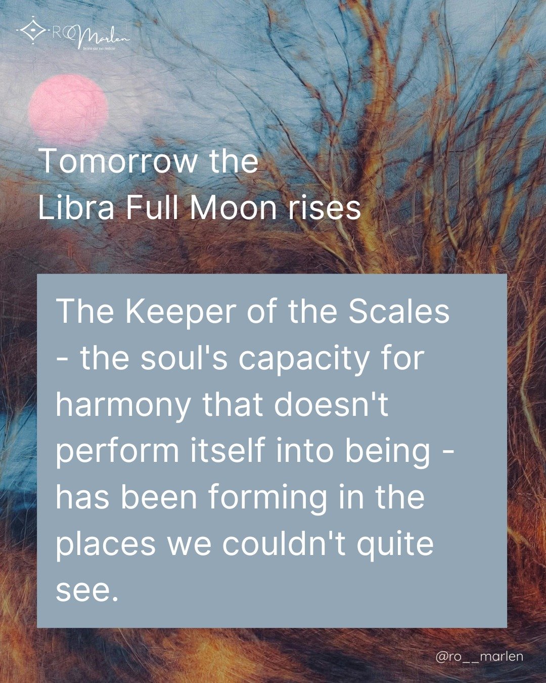 If you've felt a pulling in your low back, a heaviness in your pelvis, a fatigue that sits deeper than tired &mdash;
Your hips, kidneys, and deep lower back are already responding.

Tomorrow night, the Libra Full Moon rises.

Ten days into the Vernal