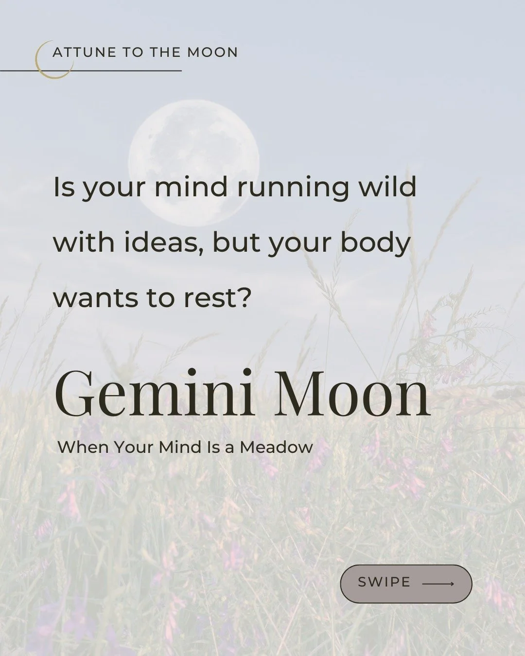 The Gemini Moon stirs everything at once. 

New ideas are arriving before you've finished the last one, conversations pulling in every direction, your mind running faster than your body wants to go.

For sensitives, this can feel like too much signal