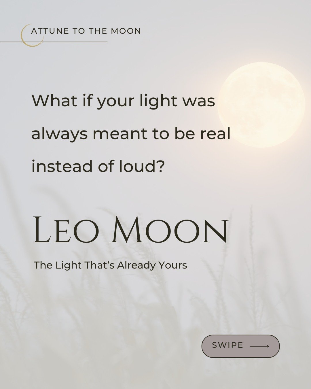 The Leo Moon lights something in the chest &mdash; a warmth, a pull toward visibility, a pressure between the shoulder blades that has been waiting to move.

For many of us, that pull gets complicated. We learned that our brightness was too much, or 