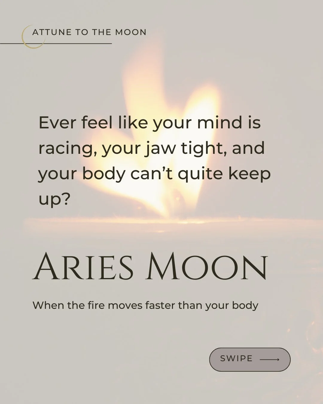 If Aries Moon leaves you feeling lit up and overwhelmed, you're not alone.

Fire is sacred, but so is your Ground. Breathe, soften, and trust the wisdom of your pace.

The head and face are where the activation lands right now &mdash; the flash befor