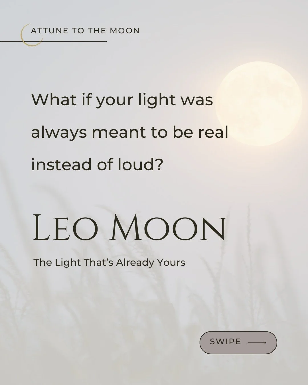 The Leo Moon lights something in the chest &mdash; a warmth, a pull toward visibility, a pressure between the shoulder blades that has been waiting to move.

For many of us, that pull gets complicated. We learned that our brightness was too much, or 