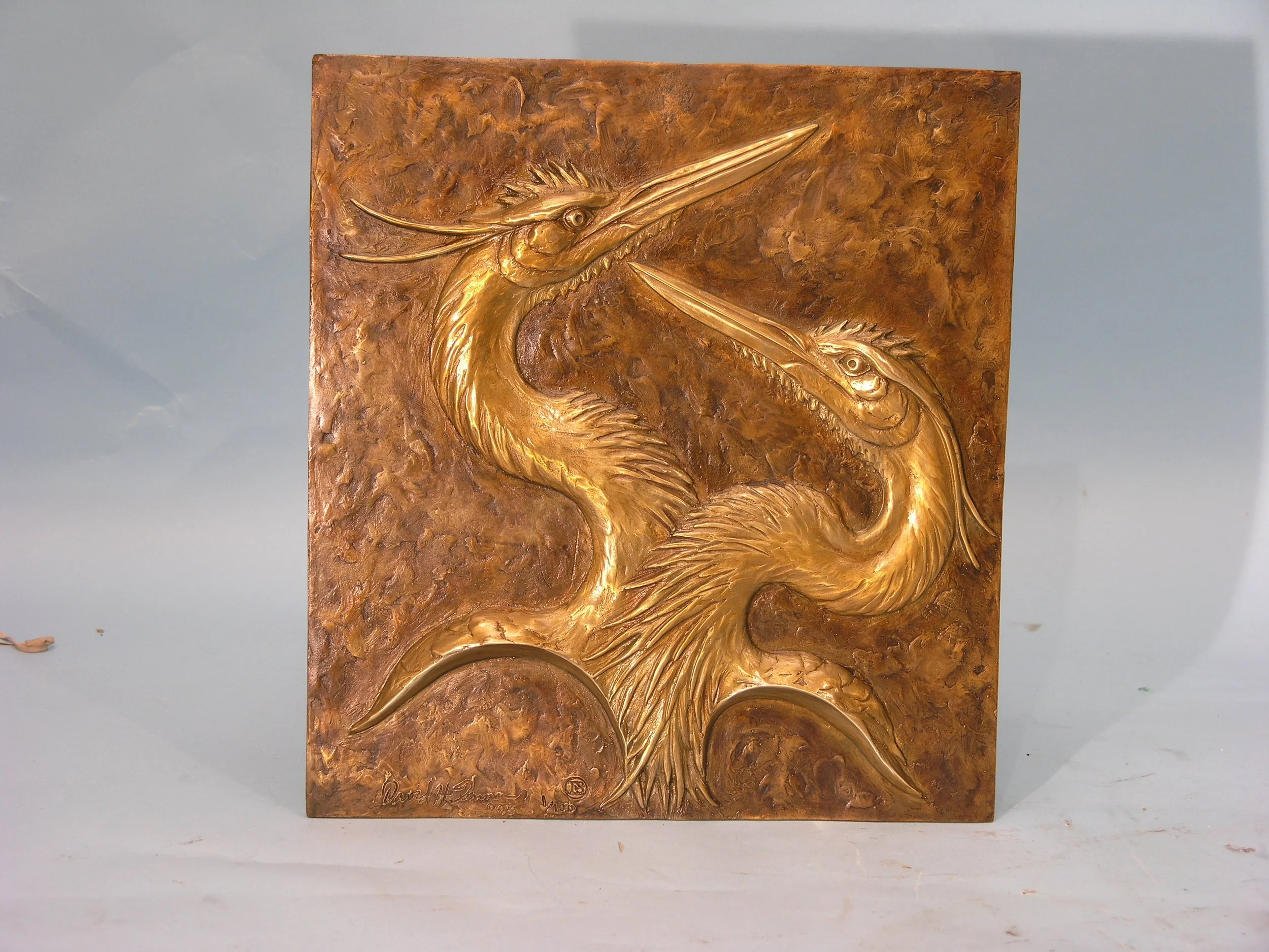 Courting Herons Plaque by David Turner