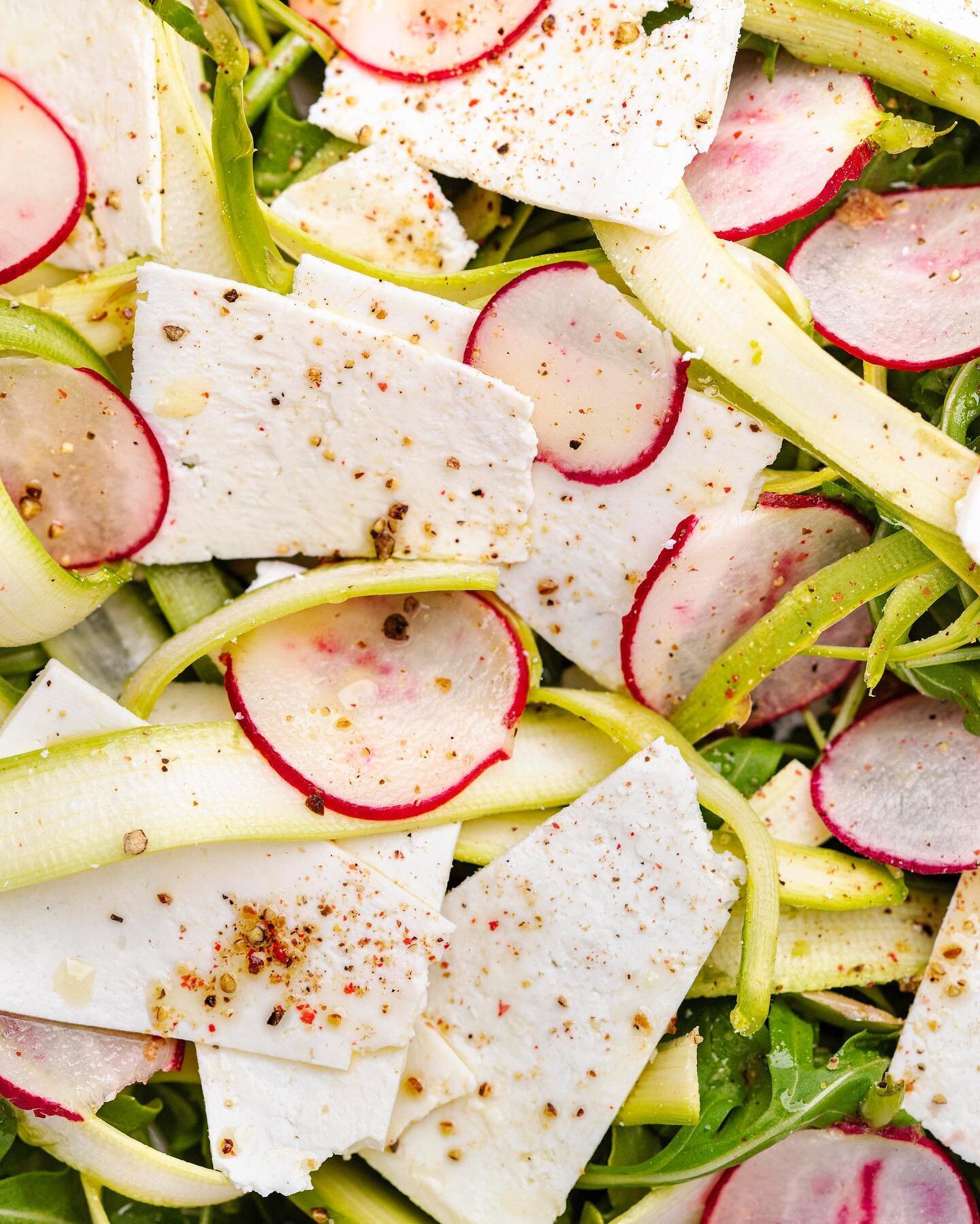 The bounty of Spring! Our Shaved Asparagus salad with Arugula, Radish, Ricotta Salata, Lemon &amp; Olive Oil. A simple and refreshing start to your meal. Make your reservation and join us for dinner! Available on all our menus and through @ubereats 
