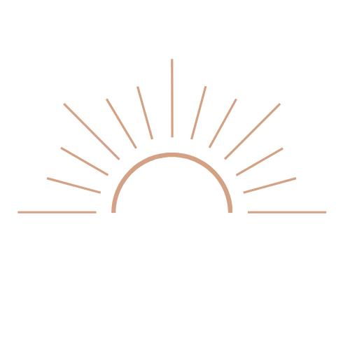 Minimalist sunrise with radiating lines on a black background.