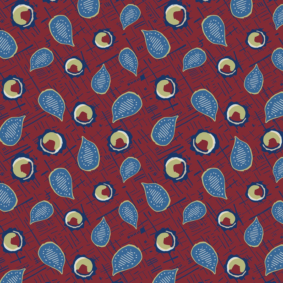 Water Drop - red navy