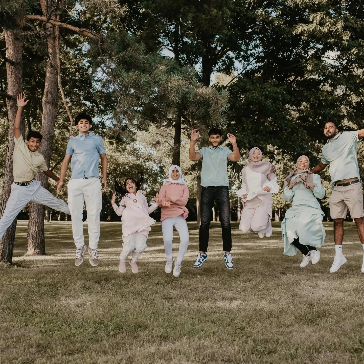 Sometimes when you're with your cousins you just have to jump!