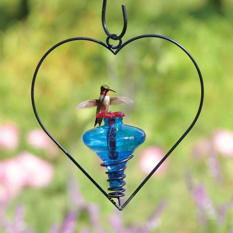 Mini Hand Blown Glass Hummingbird Feeder Parasol "Droplet" Hummingbird - R 