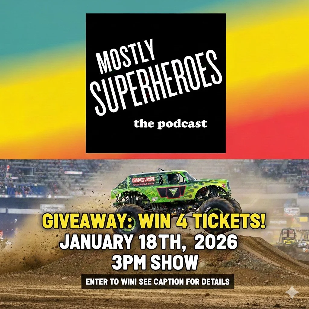 🏎️ GIVEAWAY: WIN 4 TICKETS TO MONSTER JAM ST. LOUIS! 

Mostly Superheroes the Podcast is back with another St. Louis giveaway! We&rsquo;re sending one lucky winner and three friends to witness @monsterjam and 12,000-pound giants take over The Dome a