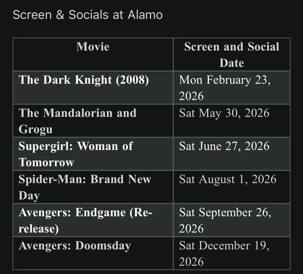@mostlysuperheroes will see you at the movies all year long! Here is just a snap shot of some of the movies we are seeing in #StLouis at @drafthousestl in the @cityfoundrystl!

Come for movies, special appearances, and prizes! Plus, get your movie re