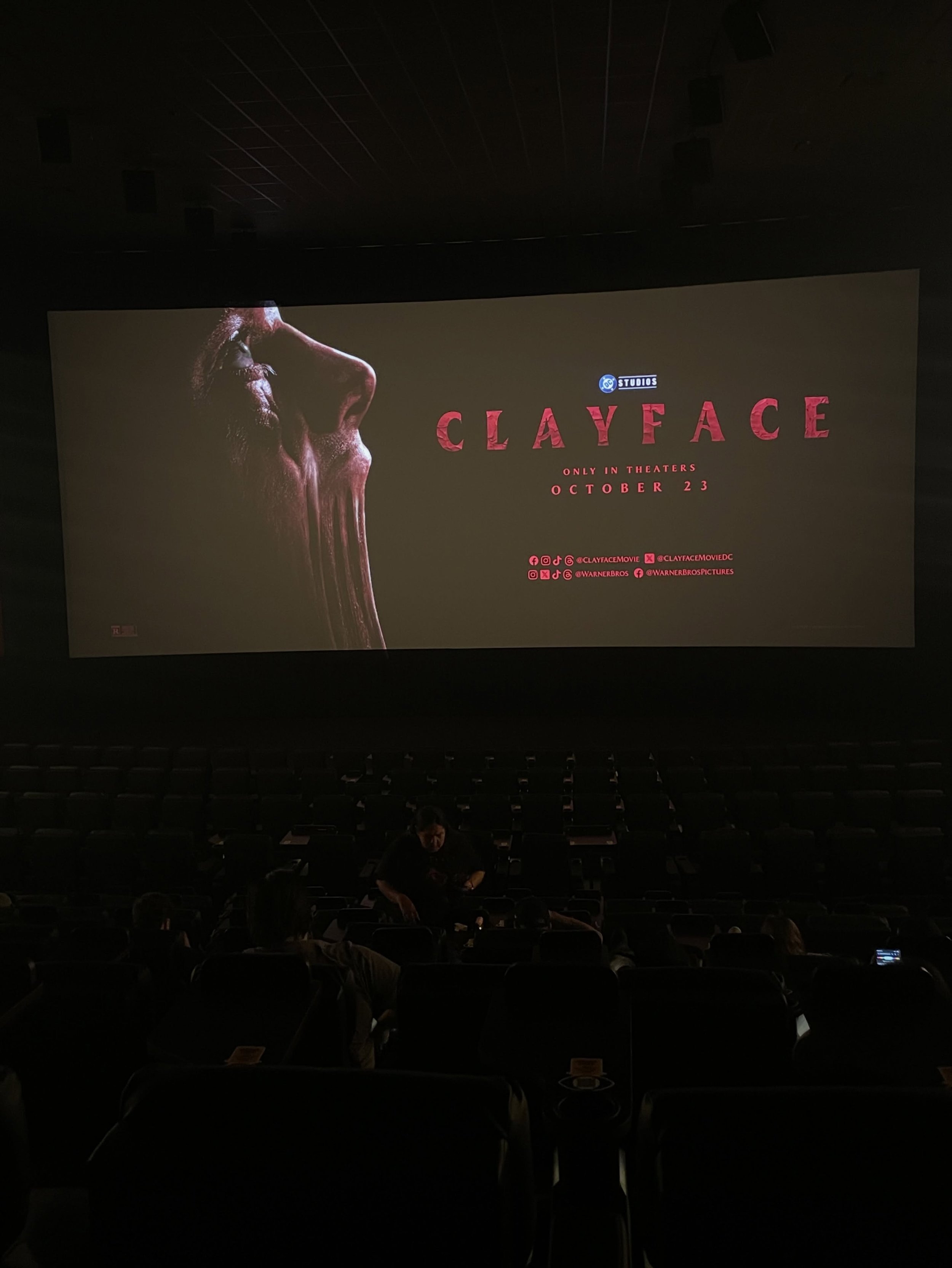 CLAYFACE SCREENING! 

@clayfacemovie @warnerbros @drafthousestl @alliedglobalmarketing #clayfacemovie #dc