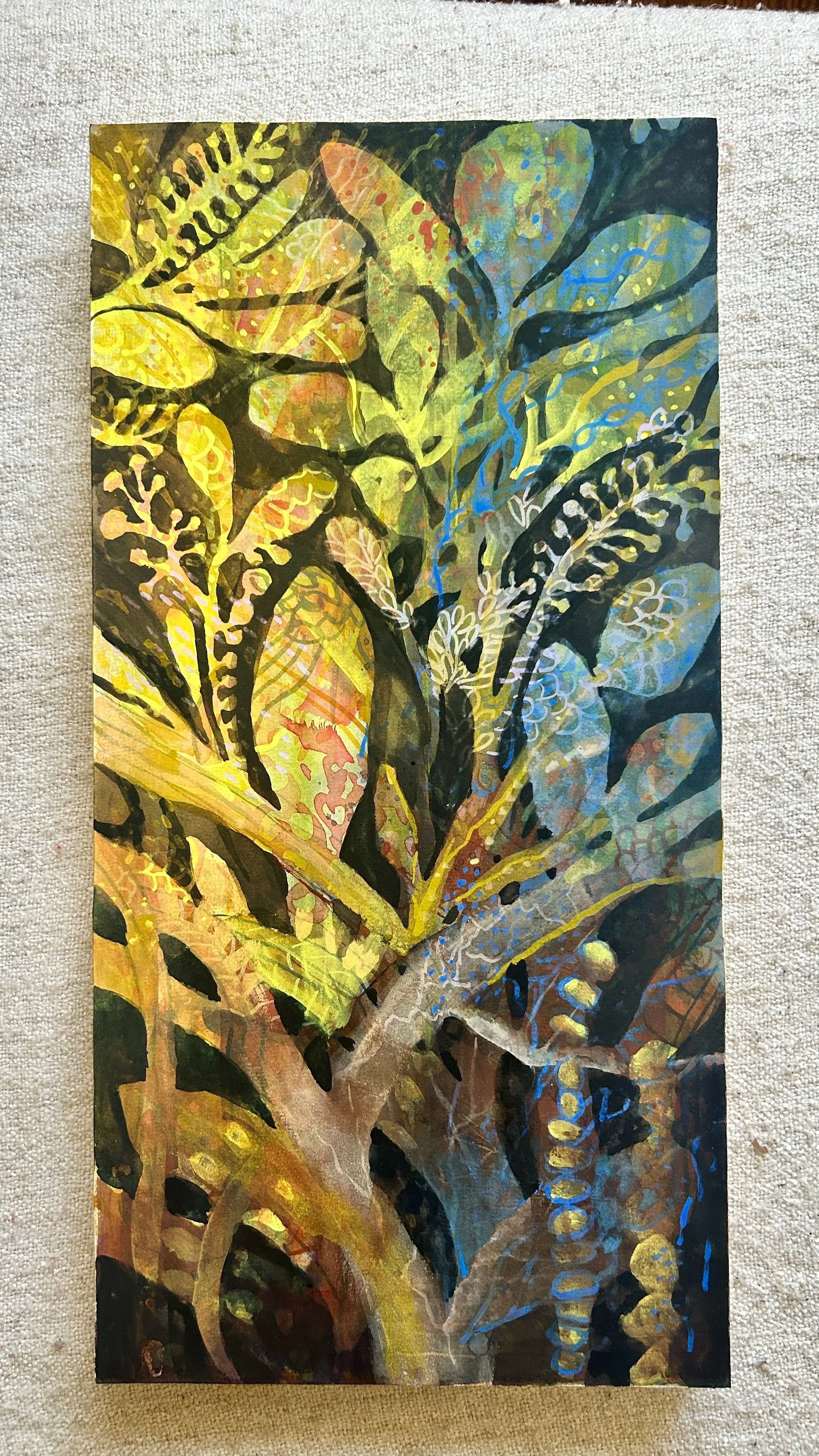 Dream Tree | Watercolour, mounted on cradled birch panel, UV Varnished | 12 x 24 x 1.5,