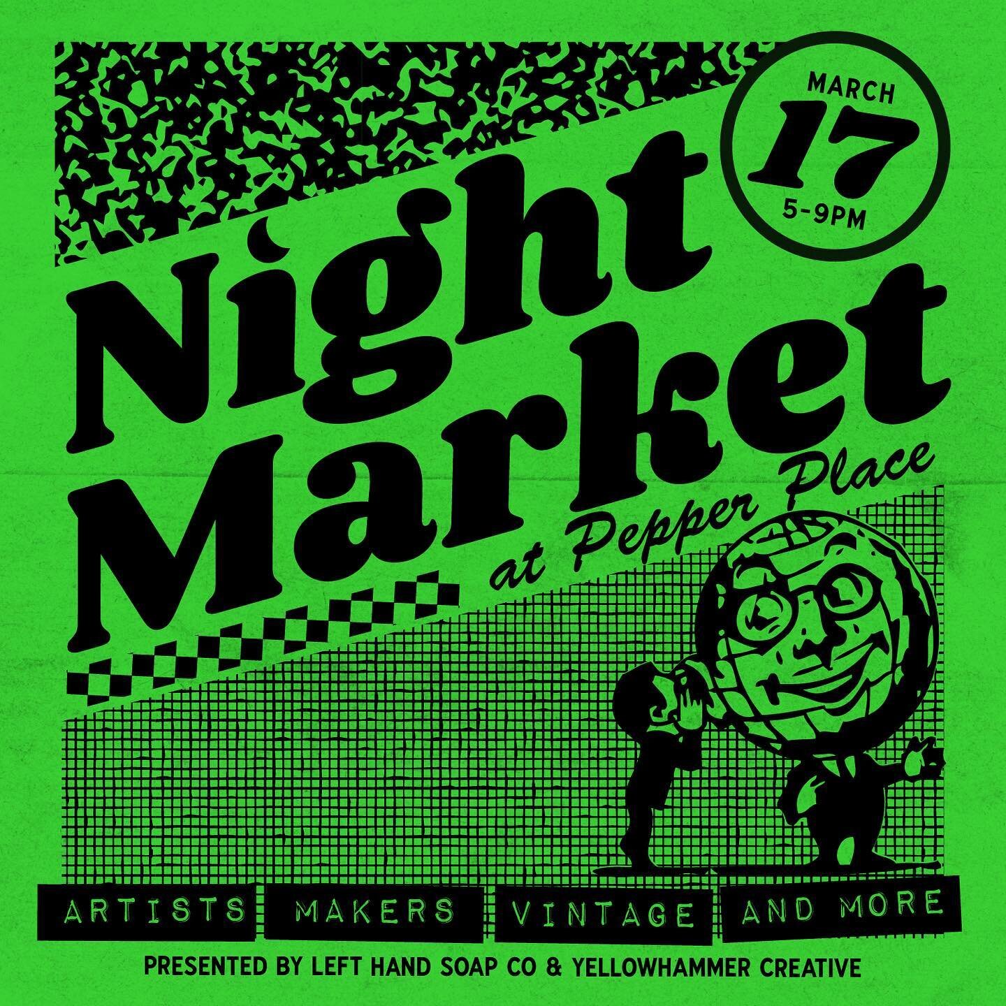 we&rsquo;ll be set up at the Night Market presented by @yellowhammer_creative @lefthandsoap 
And we hope you&rsquo;ll be seeing us at more markets over the coming months 🖤