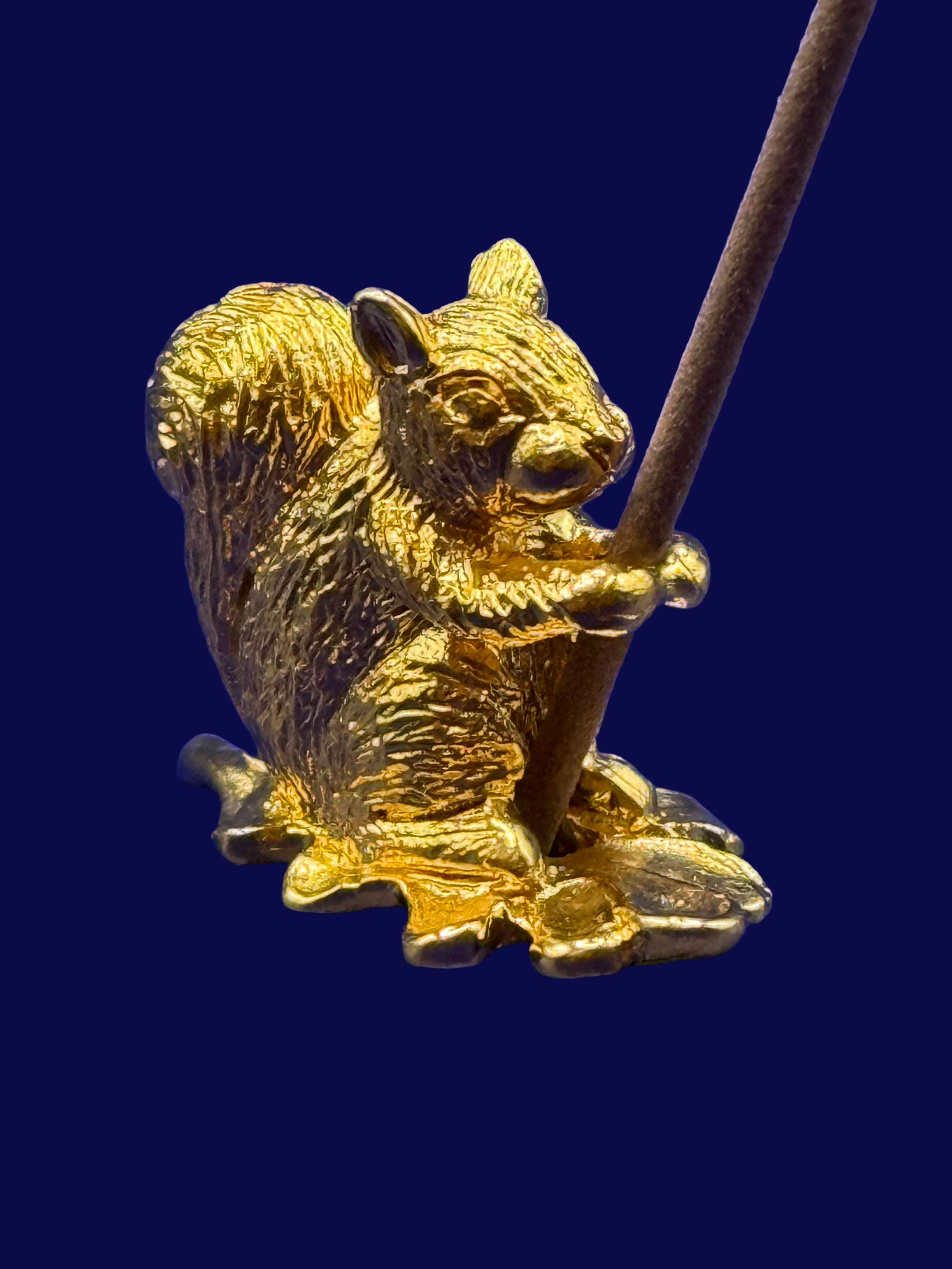 Gold squirrel incense burner