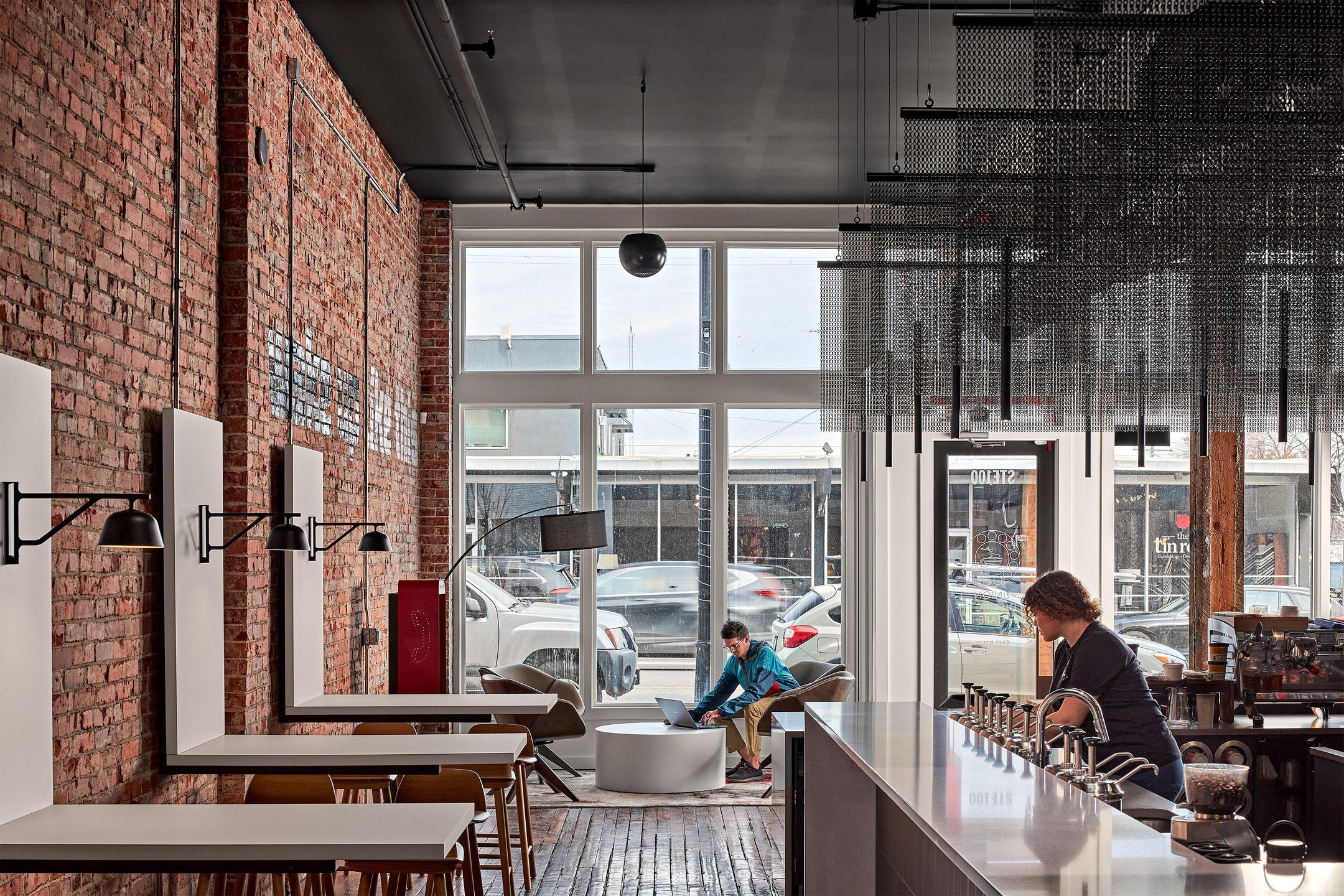 @wakeupcallcoffee cafe and roaster in the Sprague Union District, by Trek.

The project utilized an existing shell, and we carefully carved, pushed and pulled to create various experiences within. 

Architecture / Interiors: @trekarch 
Contractor: @y