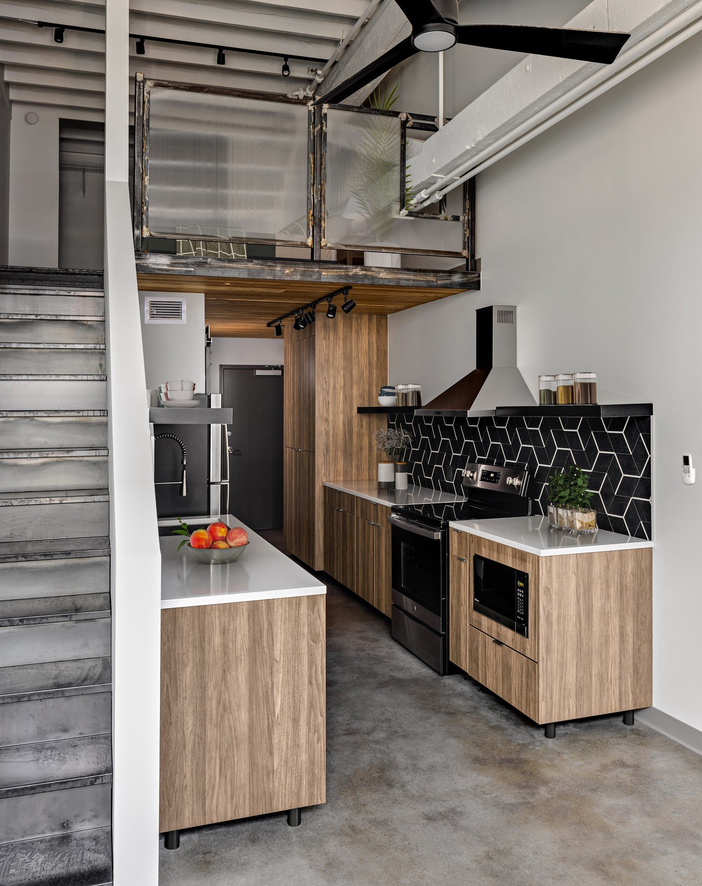 Narrow, lofted units squeeze between the existing trusses at Lolo Lofts. A thin floor plate of Cross Laminated Timber keeps floors thin and ceilings high. 

Architecture: @trekarch 
Photography: @patrickmartinezphoto 

#trekarch #architecture #design