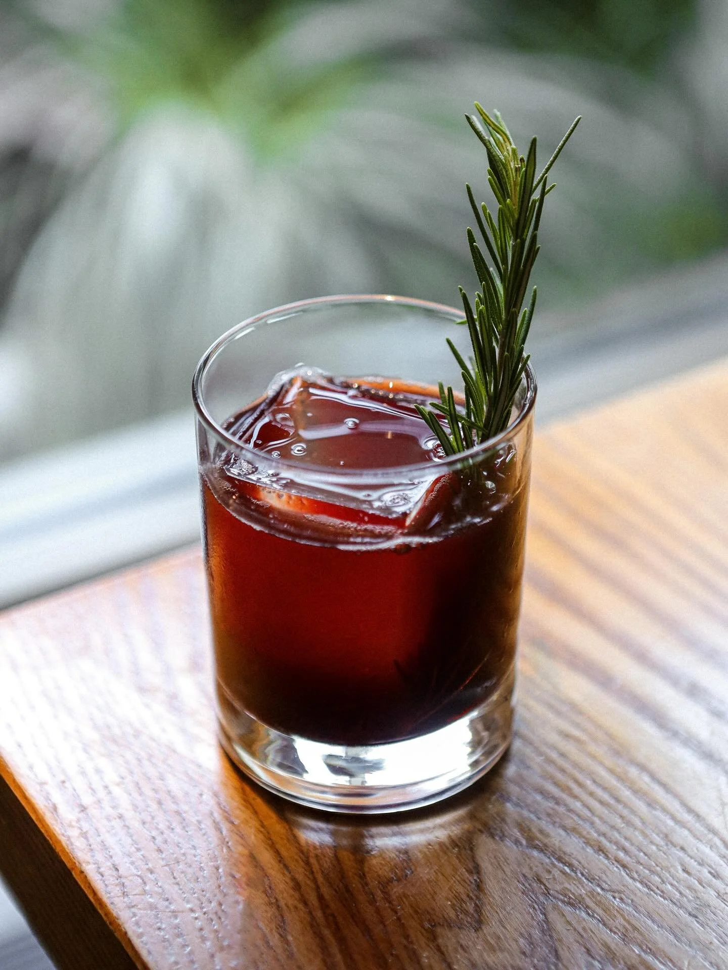 The Fashioned.

Bourbon, Black Currant Tea Simple, Macerated Berries, Plum Bitters, Peychaud&rsquo;s Bitters.

Stone fruit forward, strong, comforting. 

The perfect cocktail to warm up with 🥶