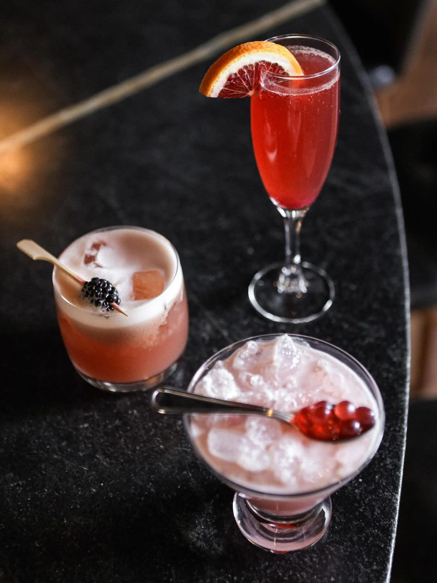 Valentine&rsquo;s Day Drink Specials! 💘

&bull; Velvet Kiss &bull;
Vanilla Vodka, Chambord, Hibiscus &amp; Rose Syrup, Chambord-infused Boba, White Cranberry, Splash of Oat Milk.

&bull; Blushing Bellini &bull;
Fresh Squeezed Raspberry Orange, Prose