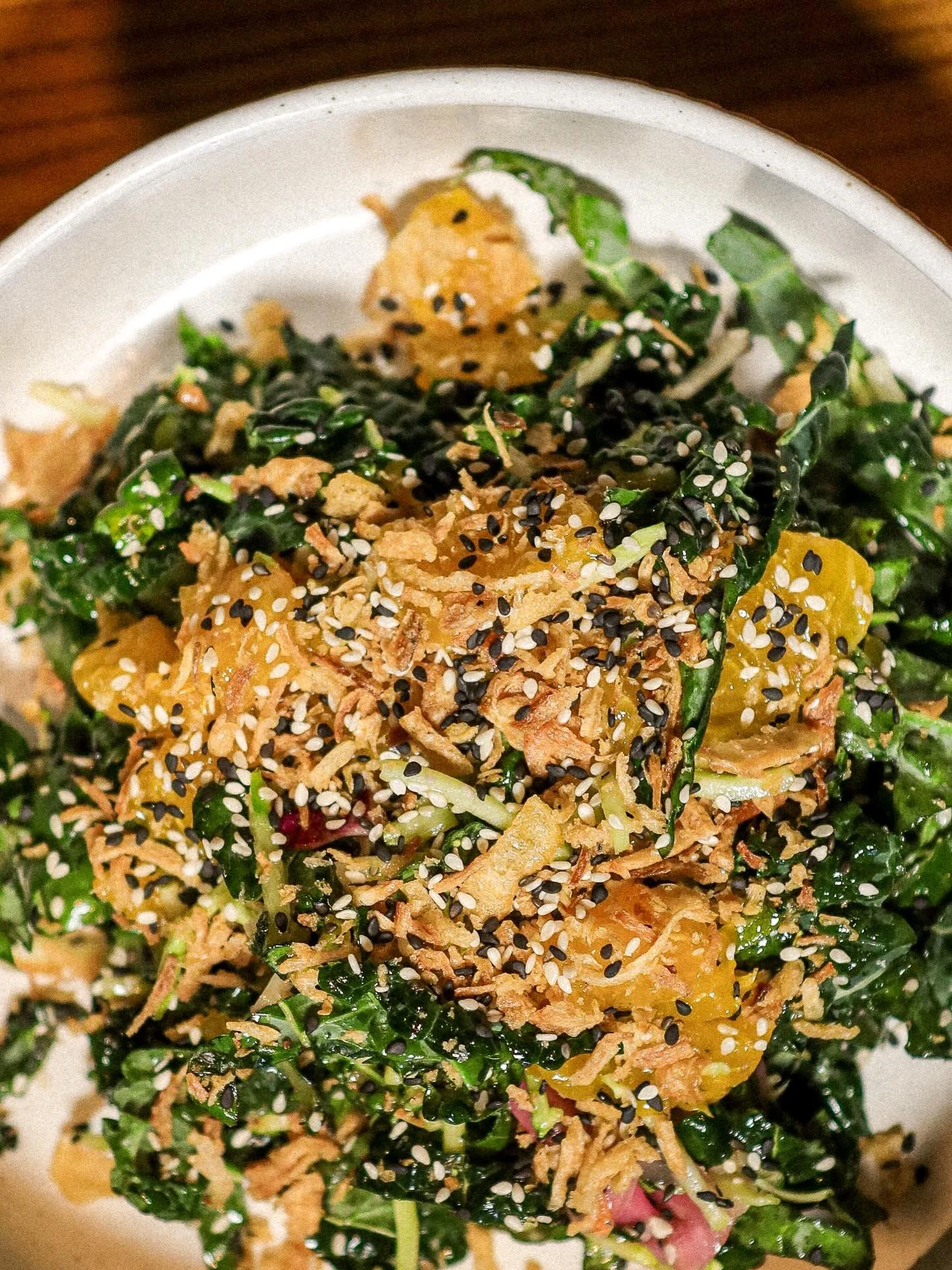 Kale &amp; Broccoli Slaw Salad 🥦 

Toasted Almonds, Mandarin Orange, Pickled Red Onion, Sesame &amp; Rice Wine Vinaigrette.

Available on dinner menu!