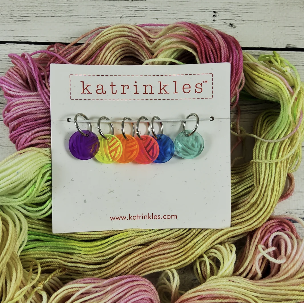 Neon Yarn Ball Stitch Marker Set