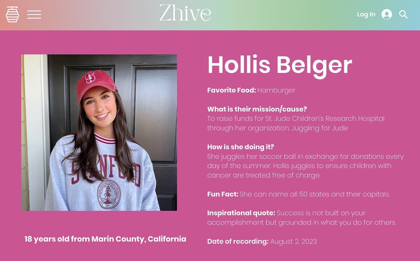 Thanks so much to @zhivemedia for featuring me and on their media platform sharing stories of young women activists, artists, advocates, and entrepreneurs! I&rsquo;m honored to be a part of the Zhive community and to share my passion for pediatric ca