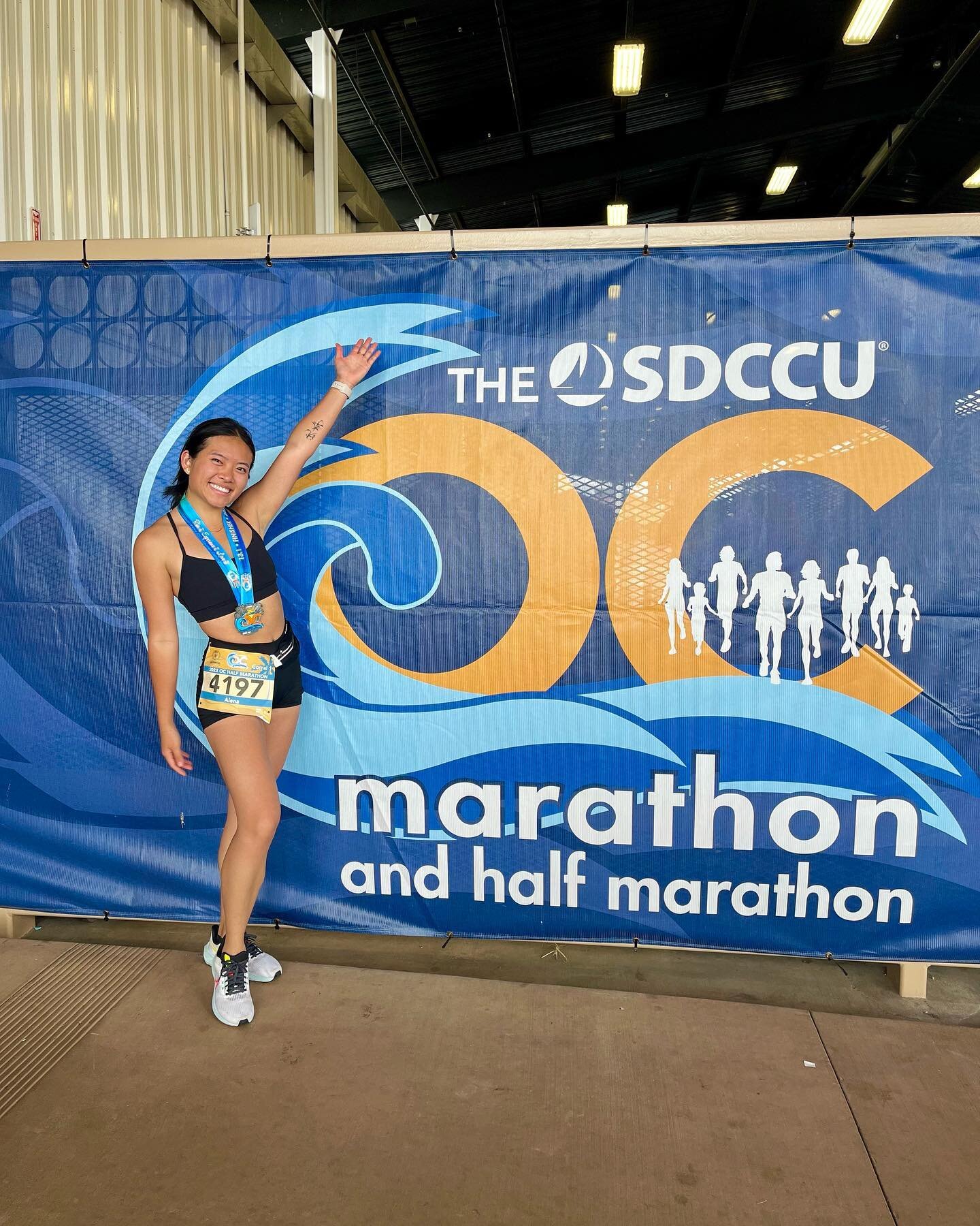 ran my first half marathon last sunday! 

a little recap: i wanted to take a short break from powerlifting after competing at cnats last year, and that (with a badly sprained ankle and several rounds of getting pretty sick) kept me from starting agai