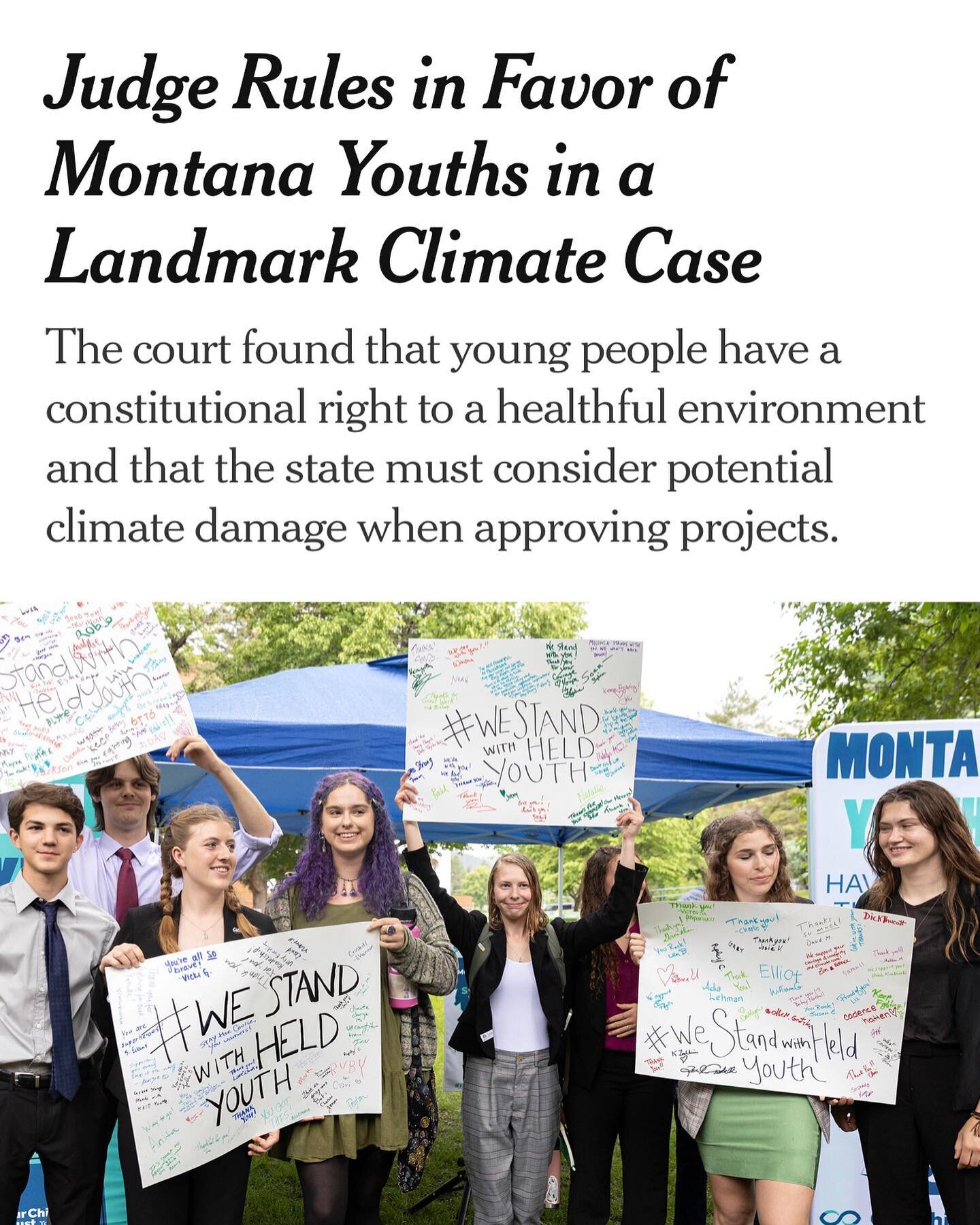 The world is harping on Trump&rsquo;s indictments while it just feeds his campaigns, but meanwhile&hellip; This. This is big. Huge. 
#youthledclimateaction 
#tochangeeverythingweneedeveryone 
#yesthatwasaprettywomanreference