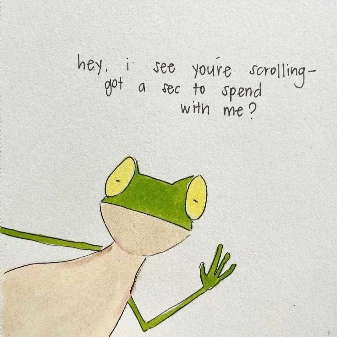 Froget about stress after a wee spring defuse with this guy. Thank you @justfrogetaboutit for this delightful reminder  #cutestmeditationever #bodyscan #startyourdayright