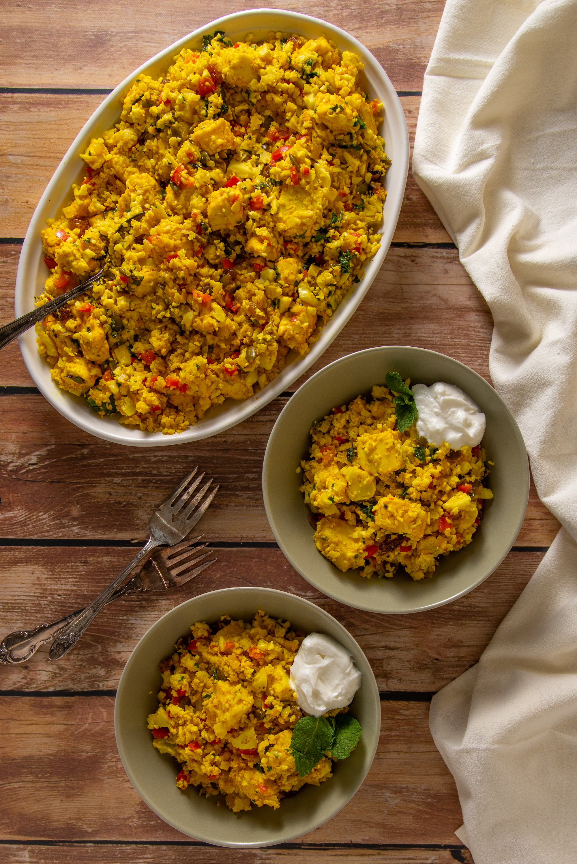 Curry Paneer with Cauliflower Rice (Keto)