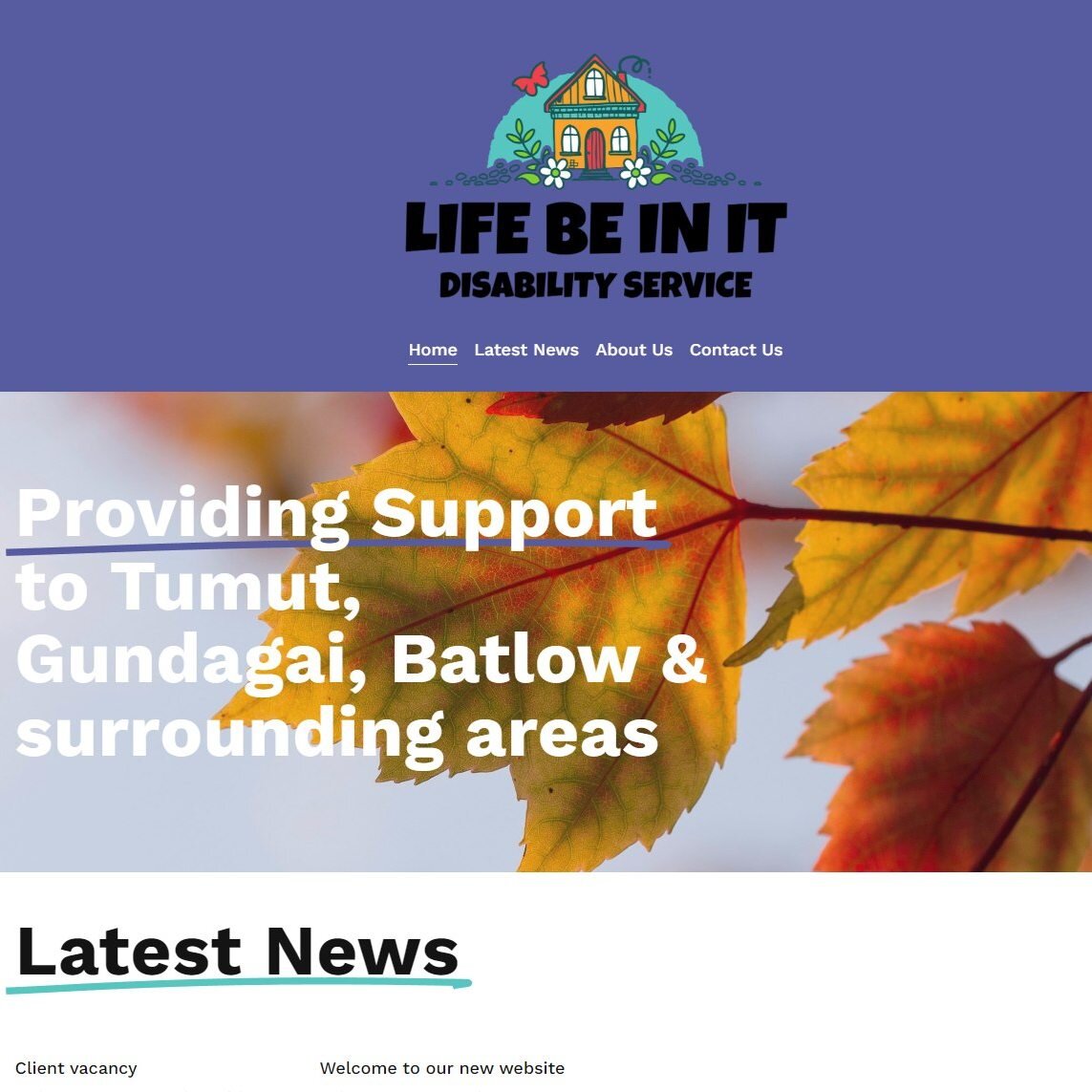 😍Sometimes a One Pager is all you need - like Life Be In It Disability Service, an NDIS service-provider based in Tumut NSW. They came to KHD with strong branding already in place and felt the need for a 'home' on the www. This one page website buil