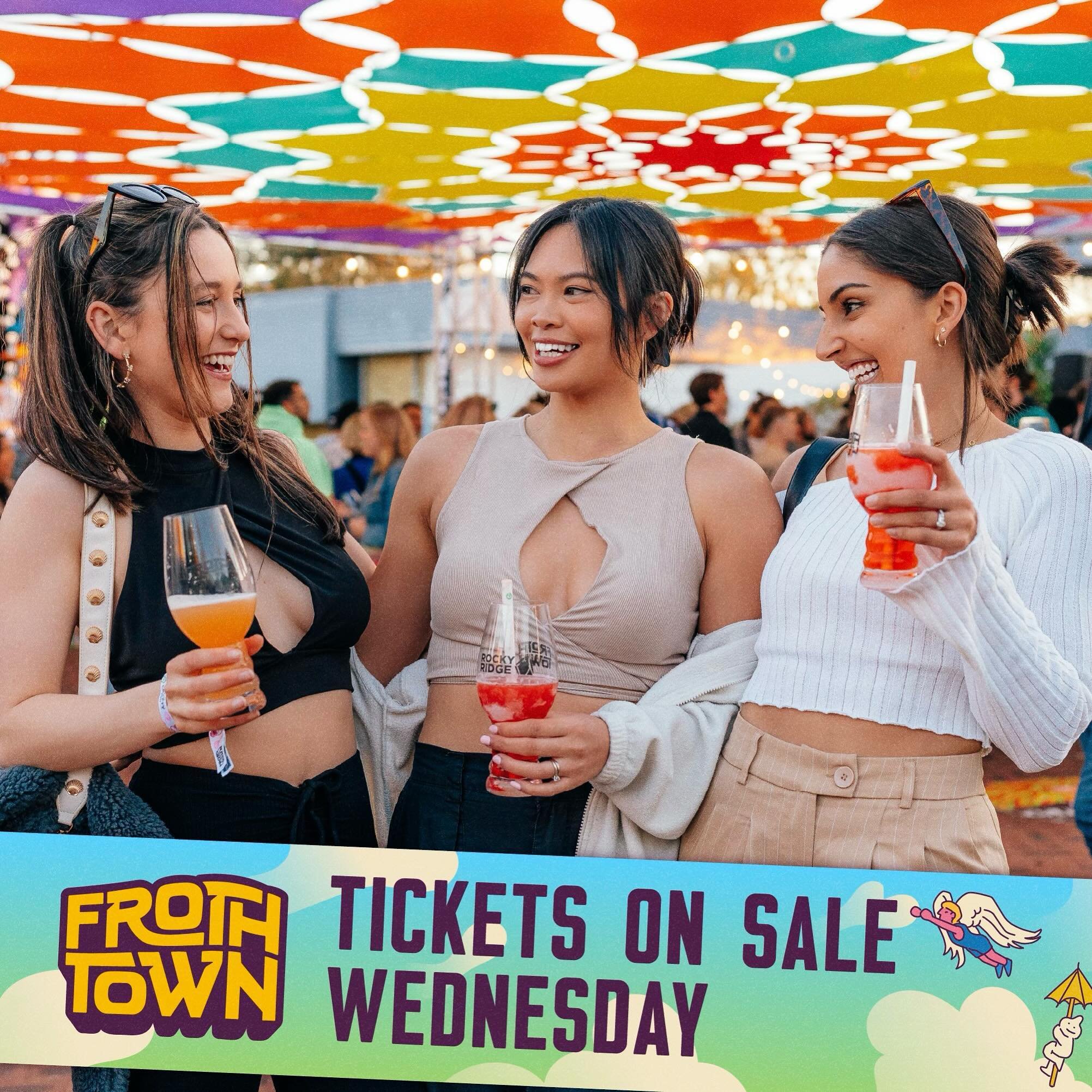 🚨TICKETS ON SALE THIS WEDNESDAY
Get the gang together &amp; prepare for a weekend overflowing with frothy fun, hoppy adventures, and unforgettable memories 🤸&zwj;♀️

⏰ Starting 9:00am THIS WEDNESDAY, APRIL 17, secure your Froth Town tickets from as