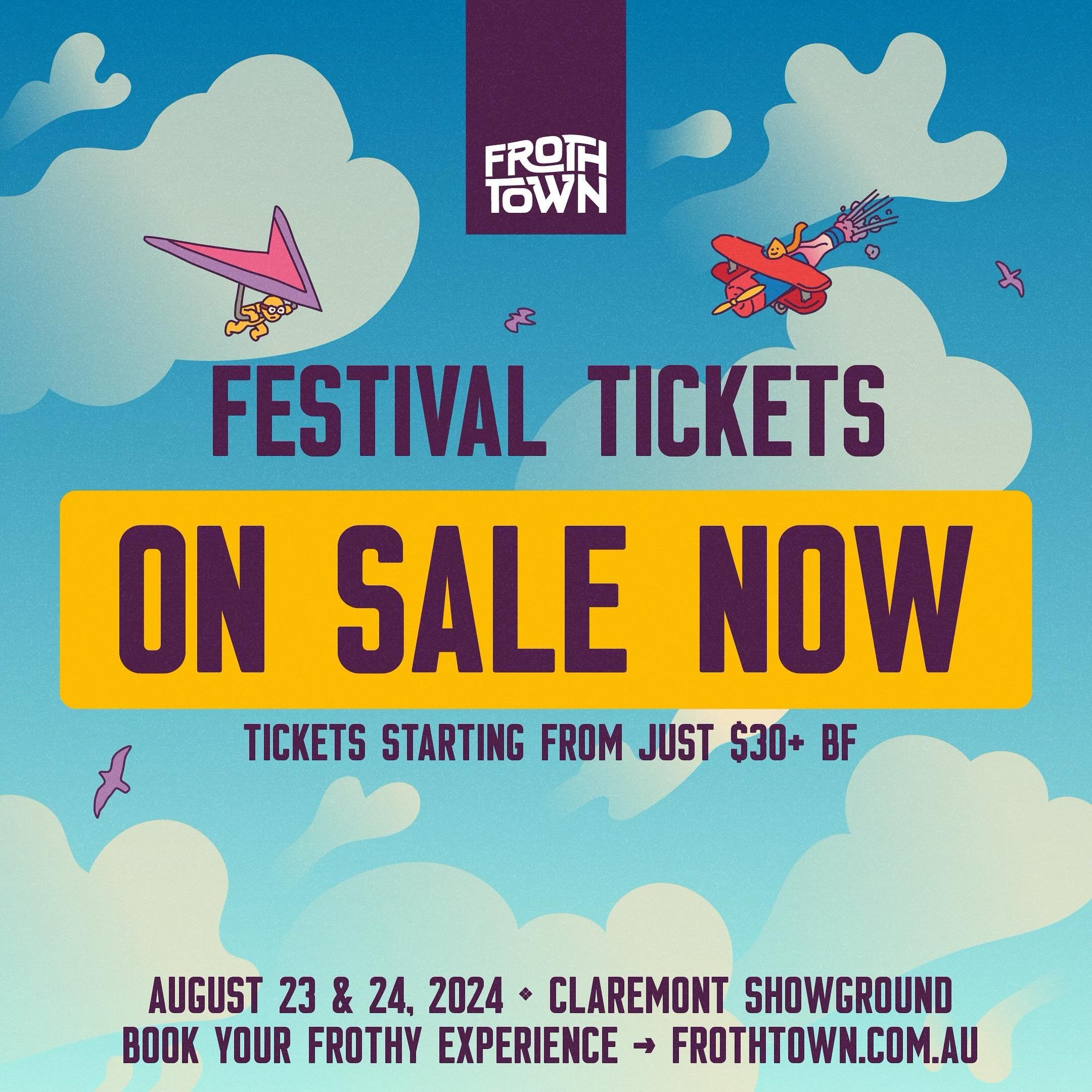 🐦 Early Bird tickets starting from $30 + bf for a limited time only !! 

Do not miss Perth&rsquo;s biggest celebration of all things beer and booze 🍾 

Tickets on sale now 🎟️ bit.ly/froth24