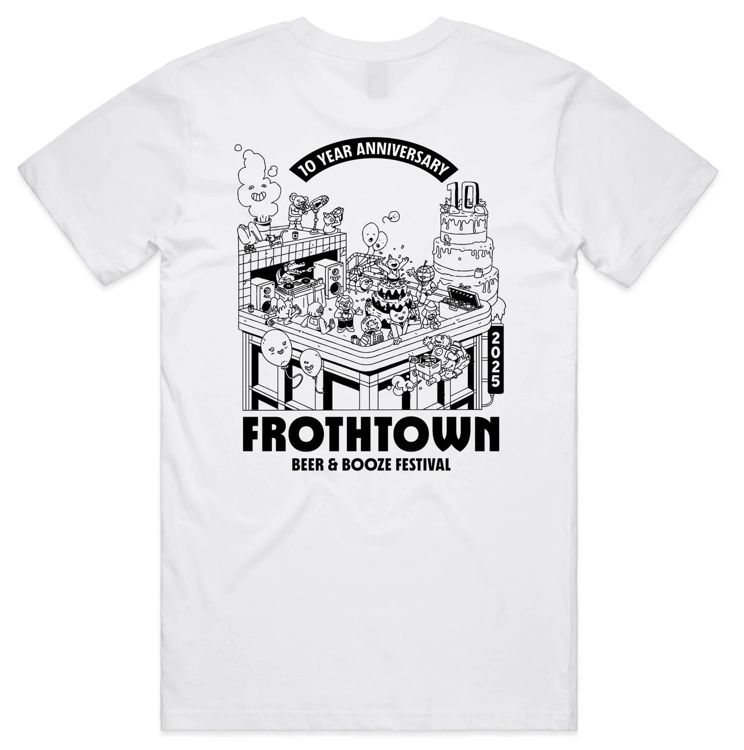 Froth Town Tee 2025 - White Staple Tee Back.jpg