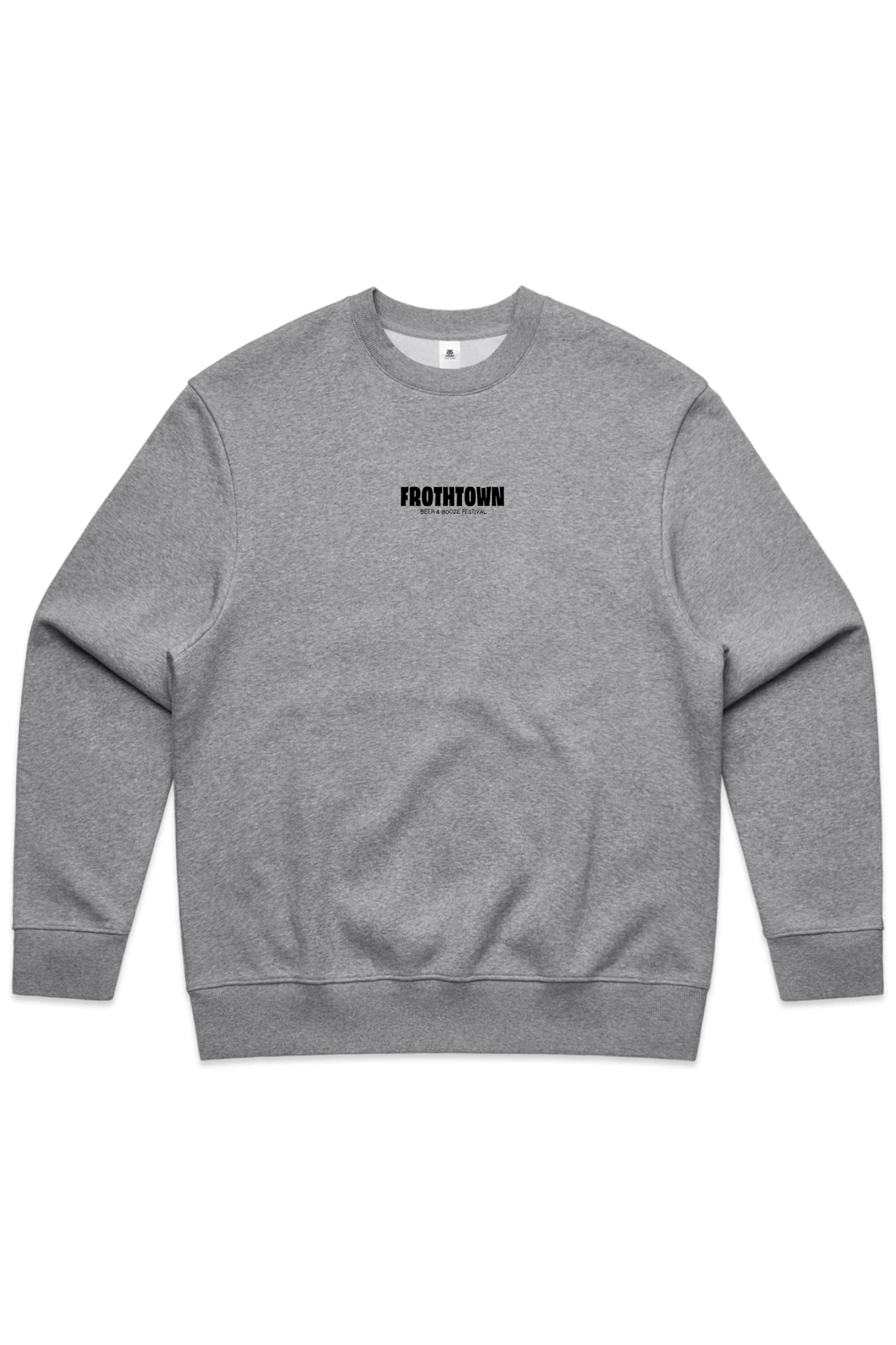 FROTH TOWN 2026 GREY MARLE STENCIL HALF ZIP_Front.png